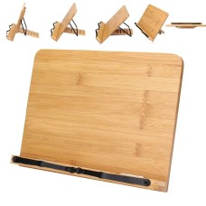 HEPORS Adjustable Wooden Book Holder for Reading, Cooking, and Display – Ergonomic Design with Foldable Stand
